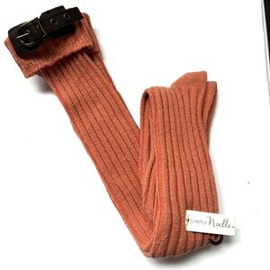NWT Simply Noelle Boot Socks Tall One Size Earthy Rusty Orange Buckle